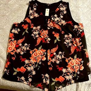 Floral/black dress tank